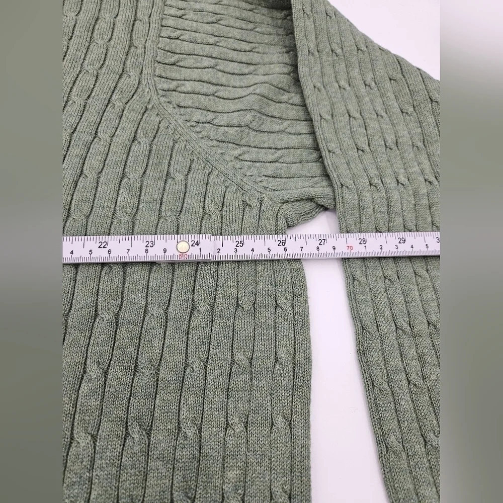 NEW IZOD GREEN Pullover 100% Cotton Cable Knit Sweater Mens Sz XXL